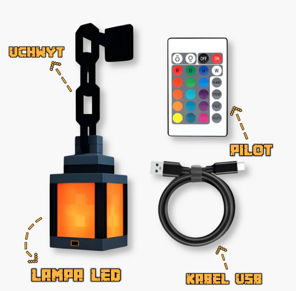 PixelGlow™ – Lampka Minecraft LED do Pokoju Gracza